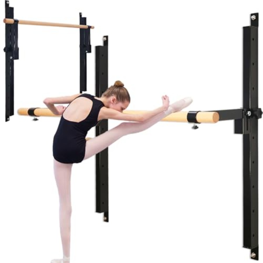 Home Gym Wall - Wandbevestigde balletbar, 4ft/5ft hoogteverstelbaar, opklapbaar, voor