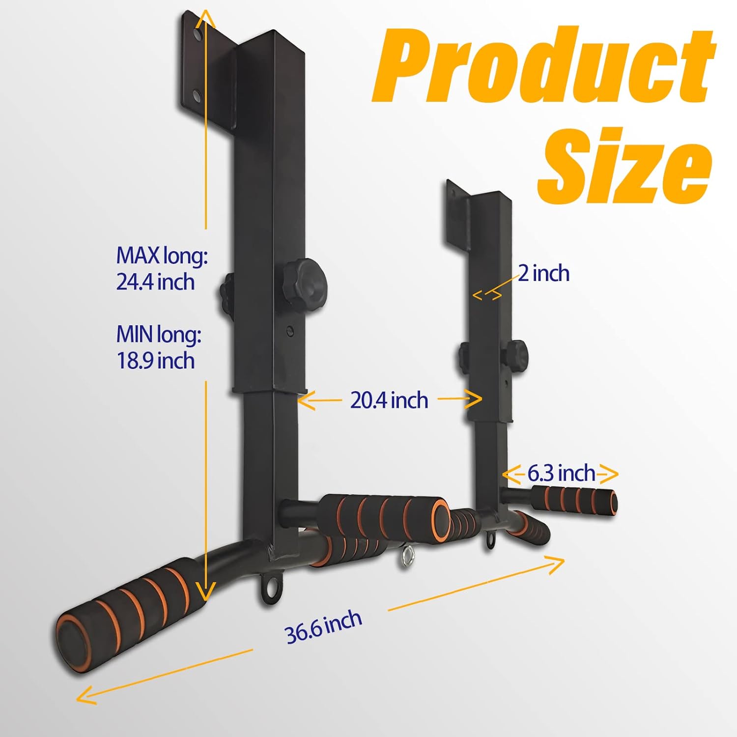 Home Gym Wall - Multifunctionele Dip Station Wandmontage Pull-up Bar