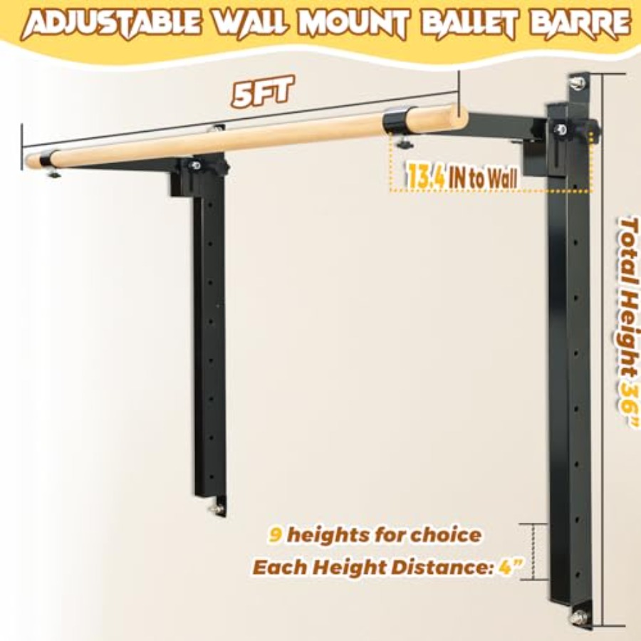 Wandbevestigde balletbar, 4ft/ - Home Gym Wall recensie en prijs