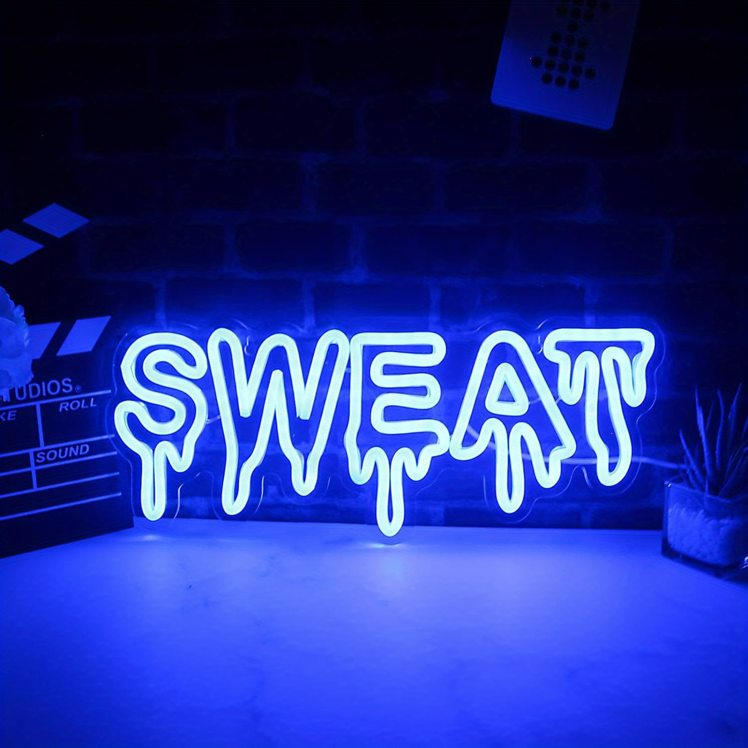 Zweetblauw druppelend LED-neon - Home Zone Gym recensie en prijs